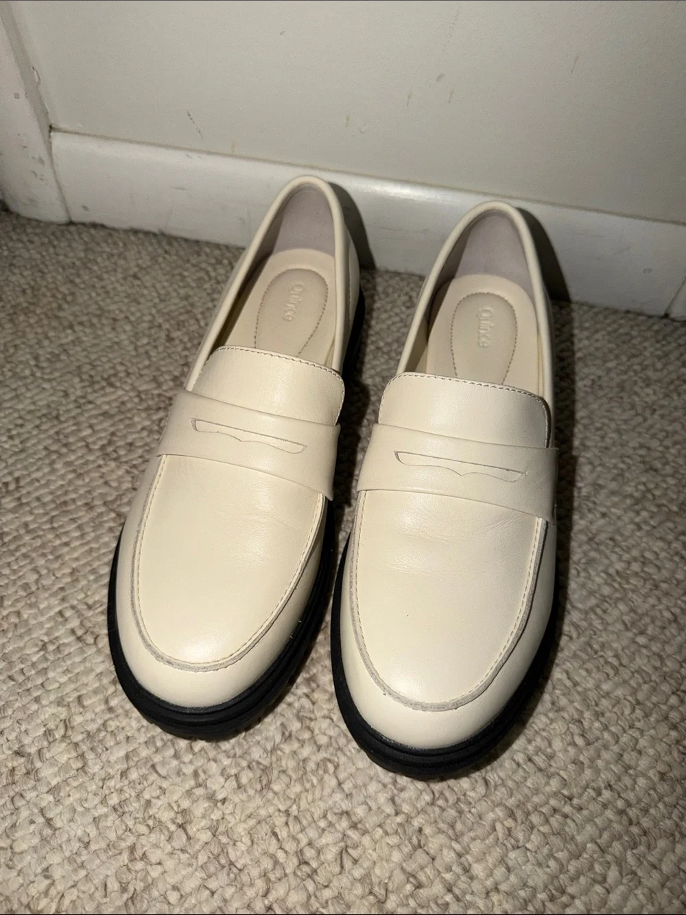 Quince Cream Leather Penny Loafers Classic Slip-On